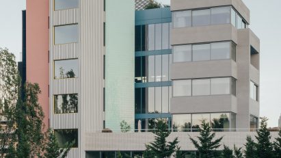 Neiheiser Argyros transforms Athens office block with colourful accents and varied textures