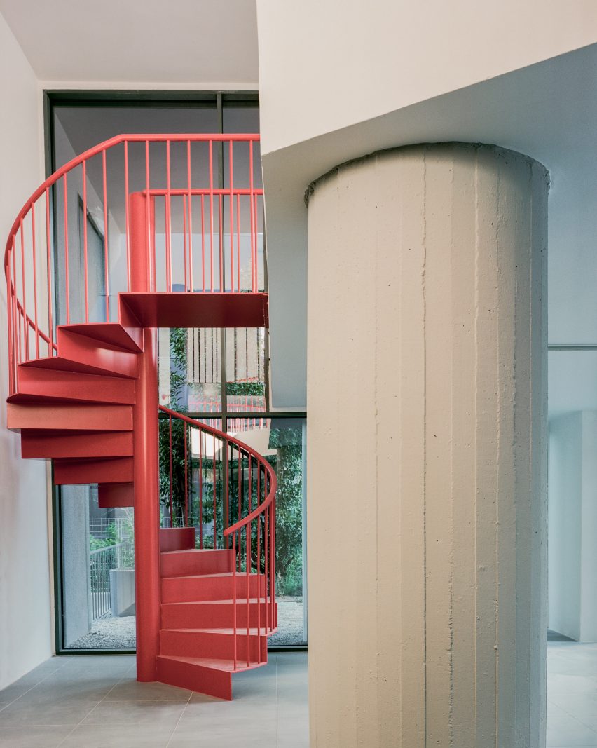 Neiheiser Argyros transforms Athens office block with colourful accents and varied textures