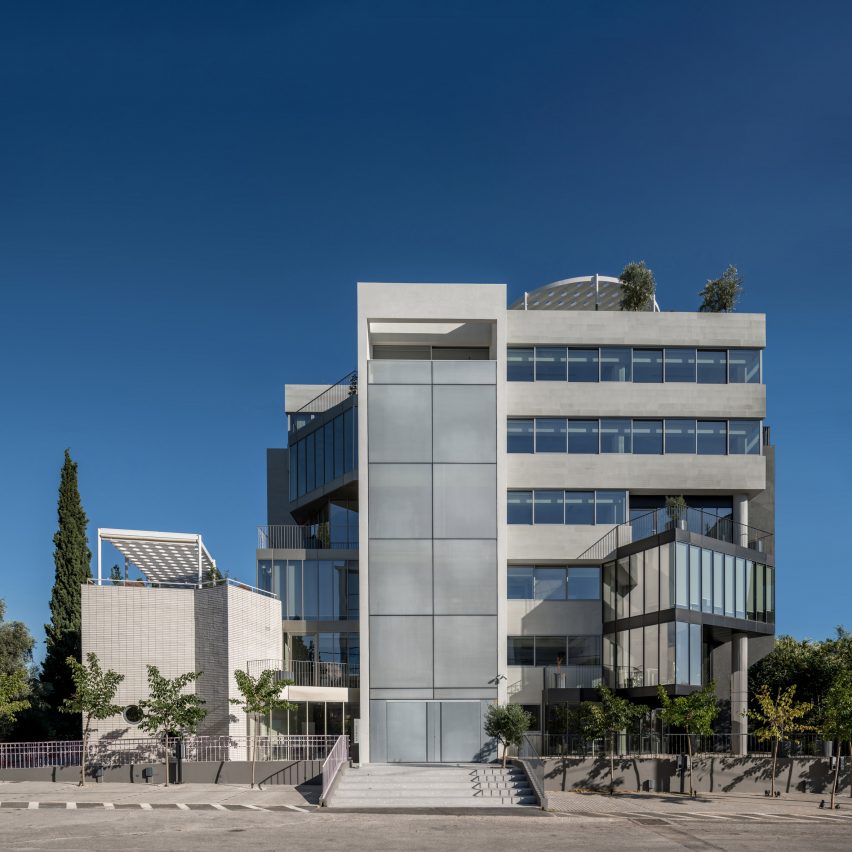 Neiheiser Argyros transforms Athens office block with colourful accents and varied textures