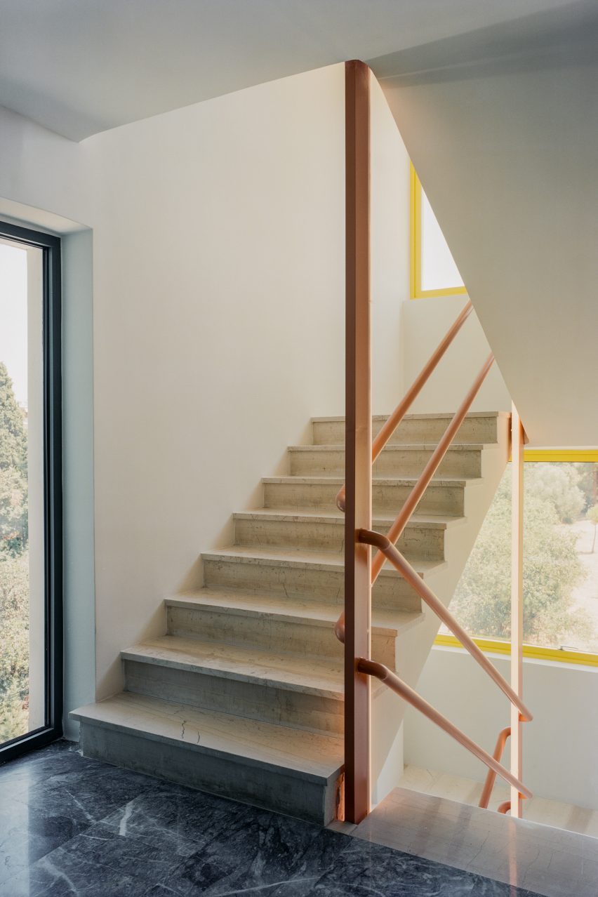 Neiheiser Argyros transforms Athens office block with colourful accents and varied textures