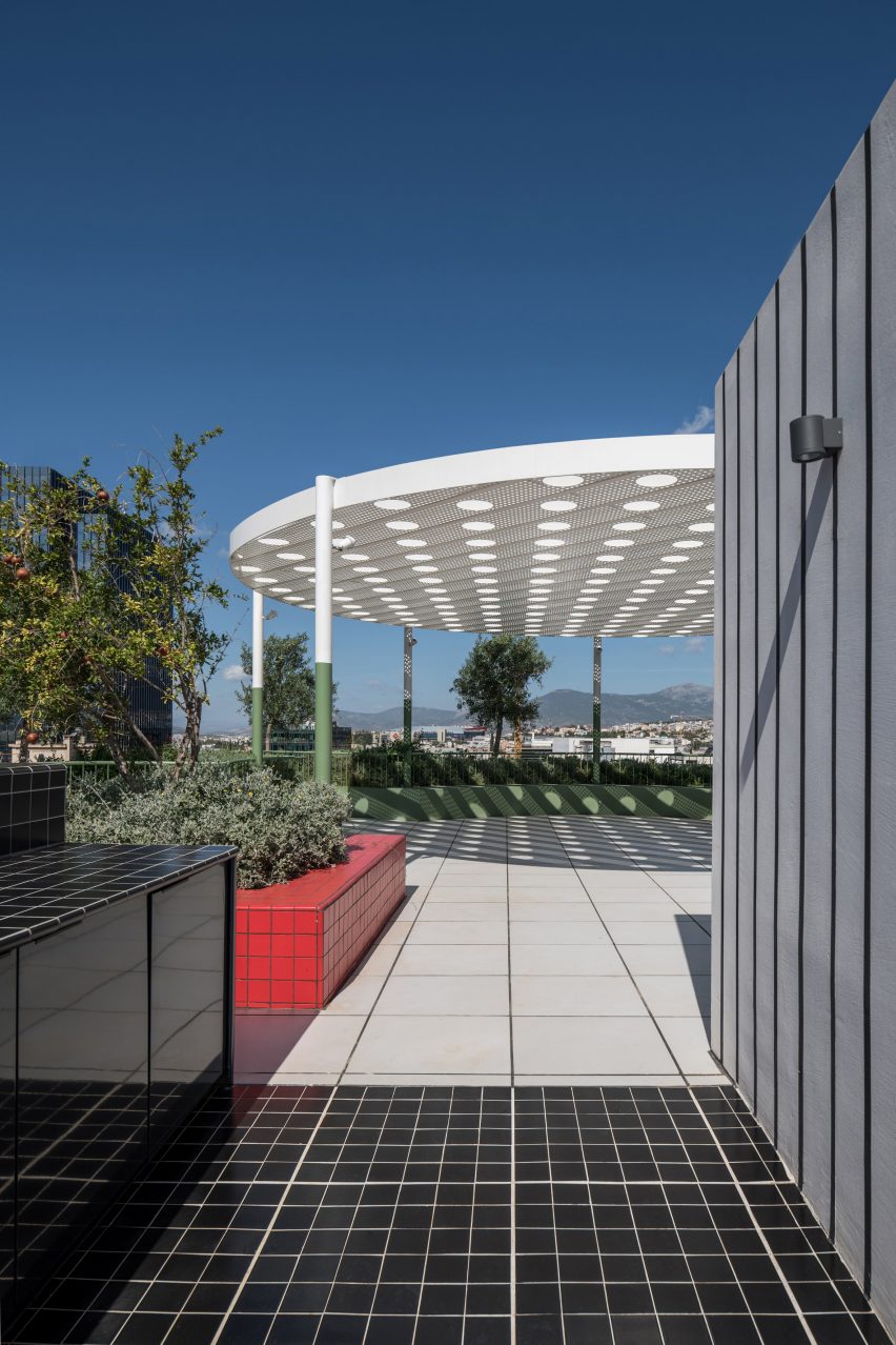 Neiheiser Argyros transforms Athens office block with colourful accents and varied textures