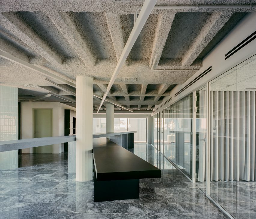 Neiheiser Argyros transforms Athens office block with colourful accents and varied textures