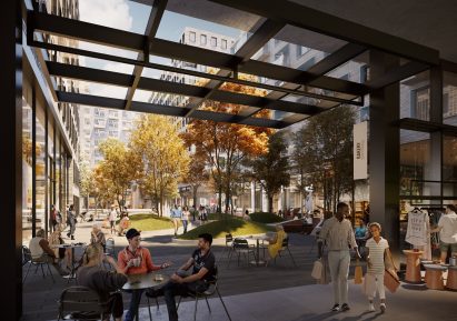 Public plazas in Innovation QNS development