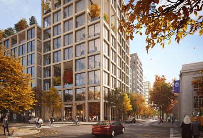 Rendering of building for ODA development in Queens