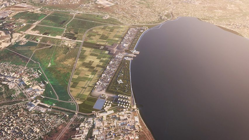 Overview of Odesa expo site by the Khadzhibey estuary