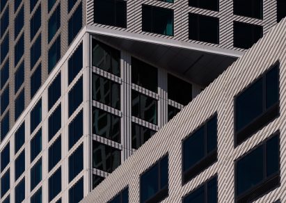 Concrete facade of OMA tower