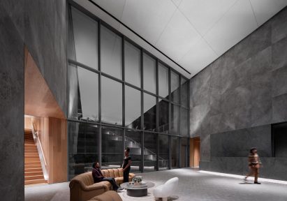 Interiors of OMA Brooklyn skyscraper lobby