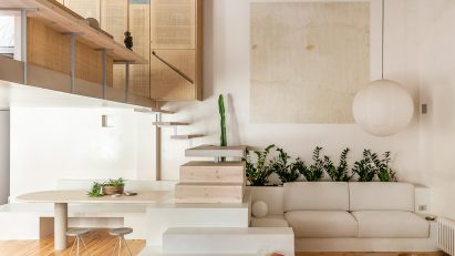Living area of Palau apartment by Colombo and Serboli Architecture