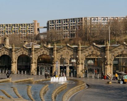 View of Park Hill estate from Sheffield train station