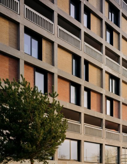 Refurbished exterior of Park Hill estate in Sheffield