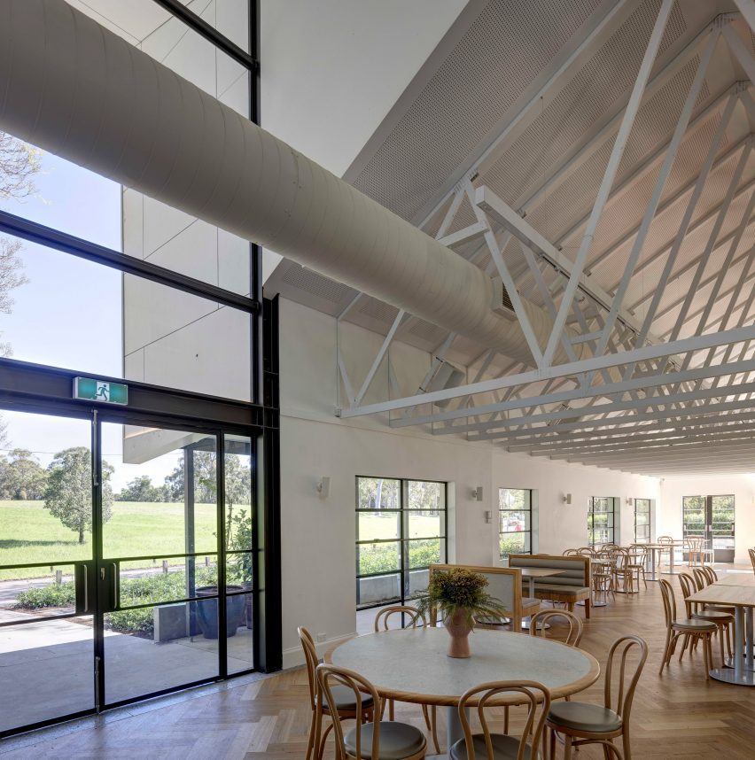 Interior of Parramatta Park Pavilion by Sam Crawford Architects