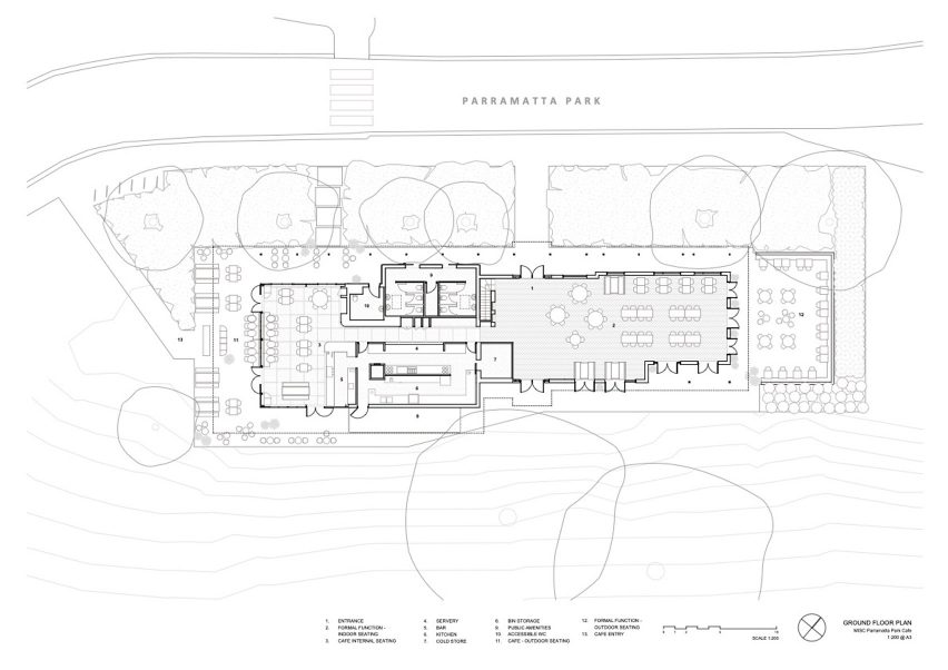 Floor plan of Parramatta Park Pavilion by Sam Crawford Architects