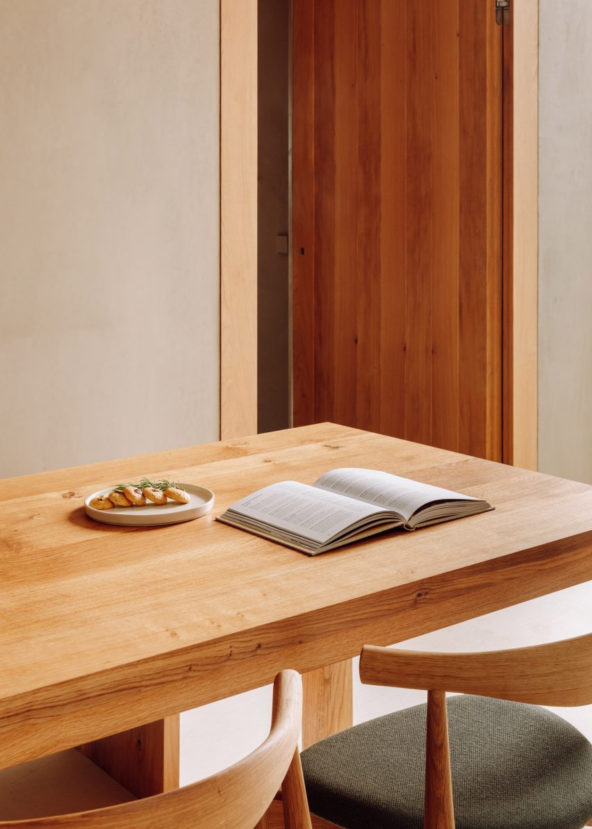 Table in Pateos houses by Manuel Aires Mateus