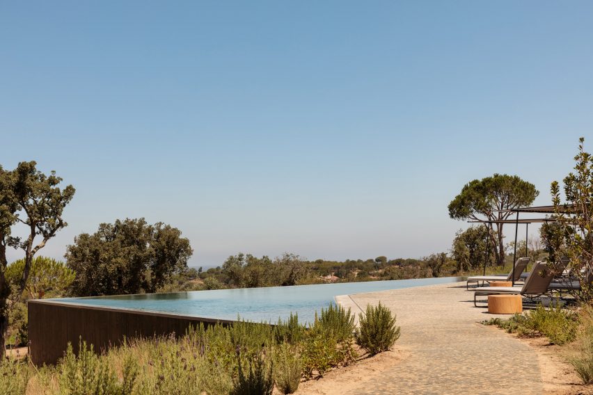 Swimming pool at Pateos houses by Manuel Aires Mateus