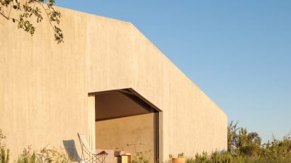 House-shaped window at Pateos houses by Manuel Aires Mateus