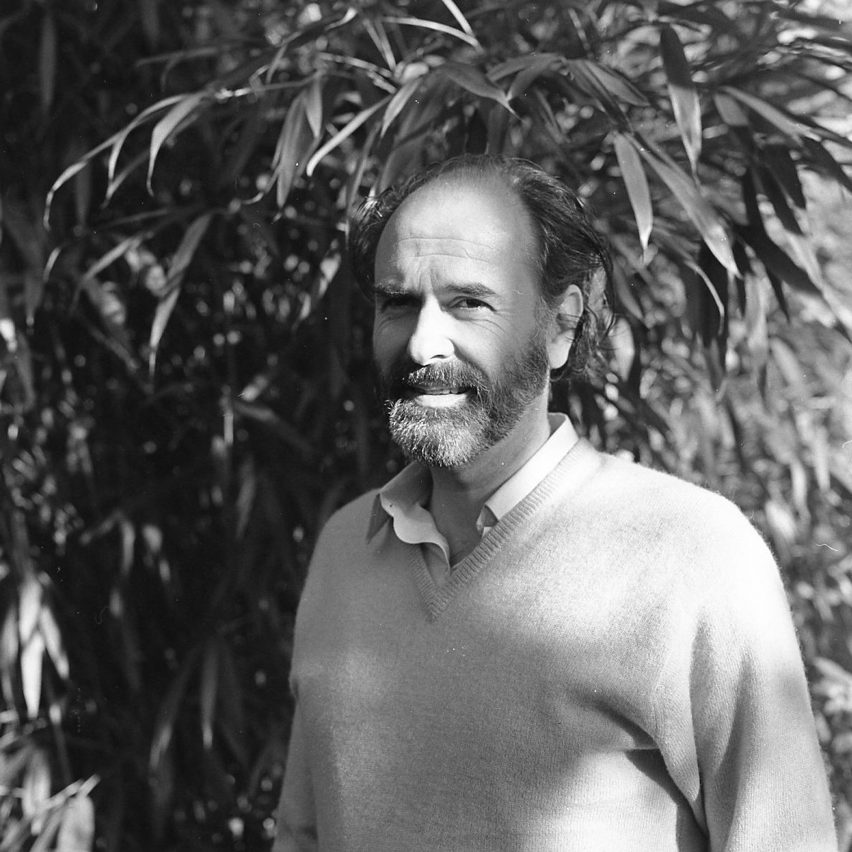 Black and white photo of architect Lucien Kroll