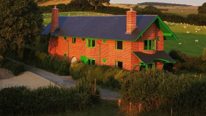 Aerial view of Red House by David Kohn
