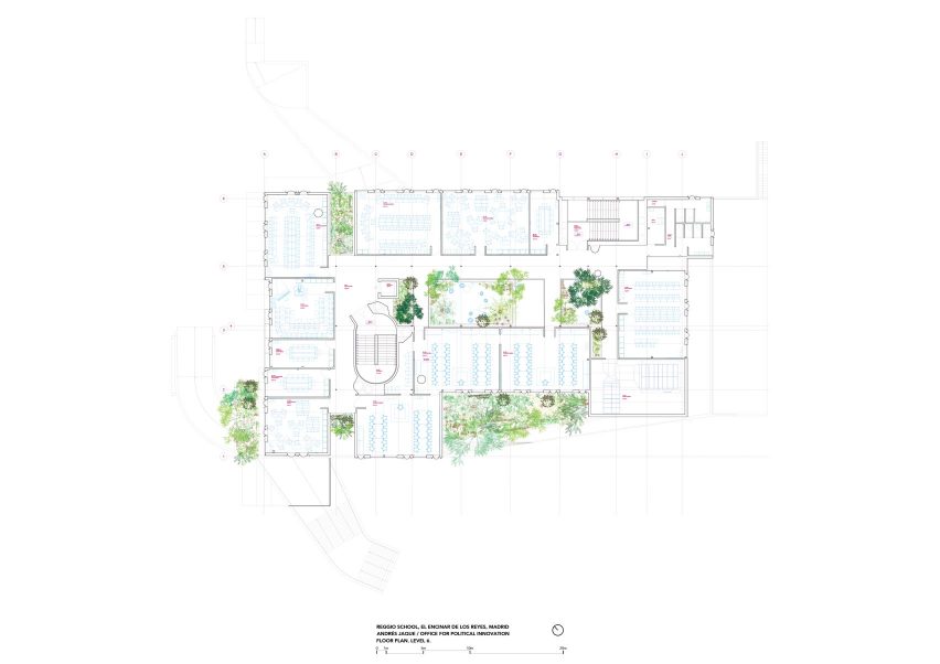 Fifth floor plan, Reggio School