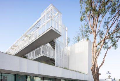 Apartment block with a textured facade