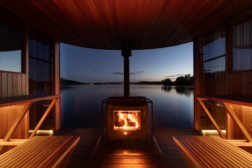 Big Branzino floating sauna by Sandellsandberg