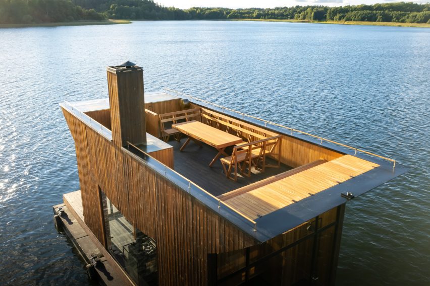 Big Branzino floating sauna by Sandellsandberg