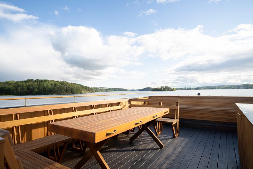 Big Branzino floating sauna by Sandellsandberg