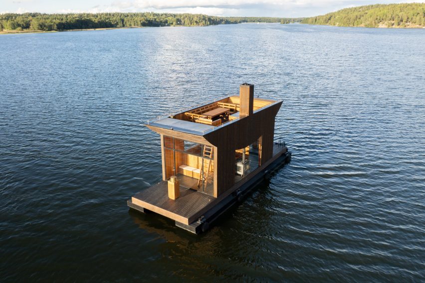 Big Branzino floating sauna by Sandellsandberg