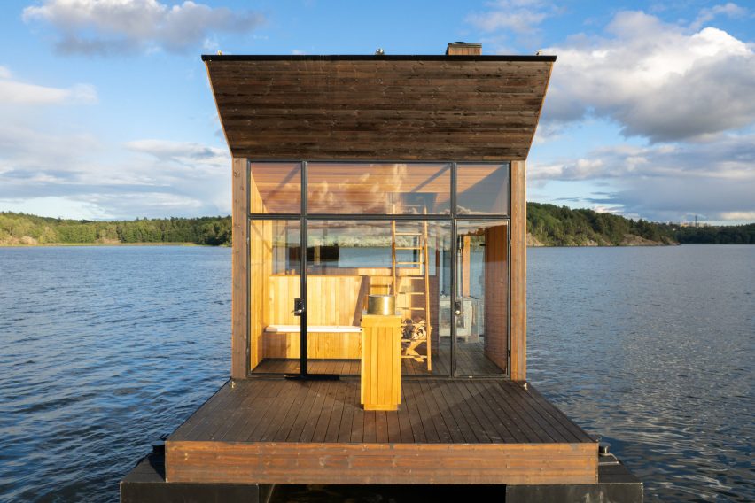 Big Branzino floating sauna by Sandellsandberg
