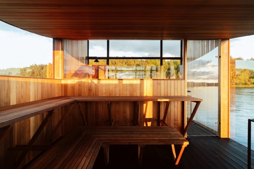 Big Branzino floating sauna by Sandellsandberg
