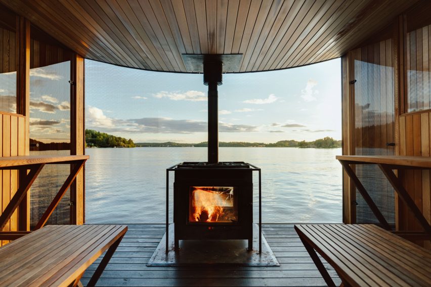 Big Branzino floating sauna by Sandellsandberg