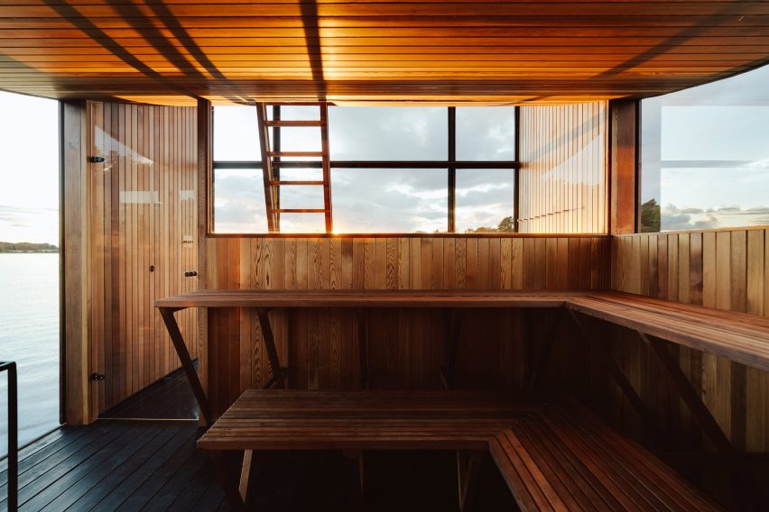 Big Branzino floating sauna by Sandellsandberg