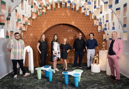 Photograph of artists within the SCAD installation