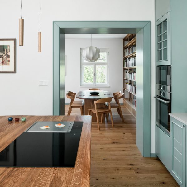 Interior of the kitchen at Under The Top house by No Architects