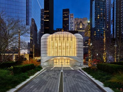 Illuminated church in New York