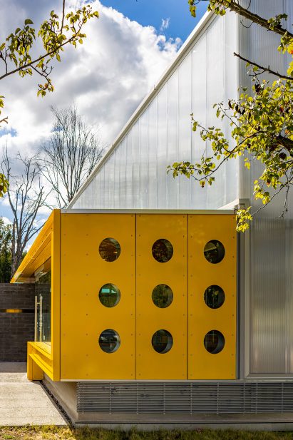 Yellow facade on Animal Rescue Shelter