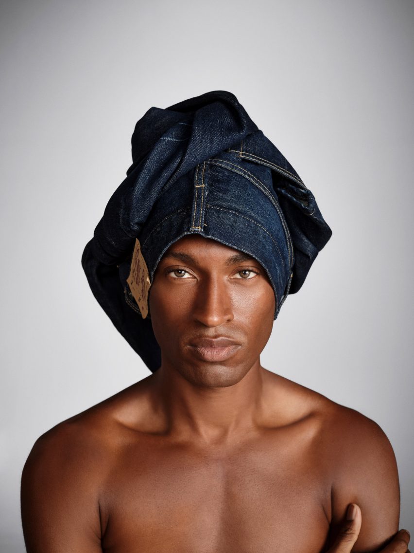 Stephen Jones collaborates with G-Star Raw to create couture denim hats
