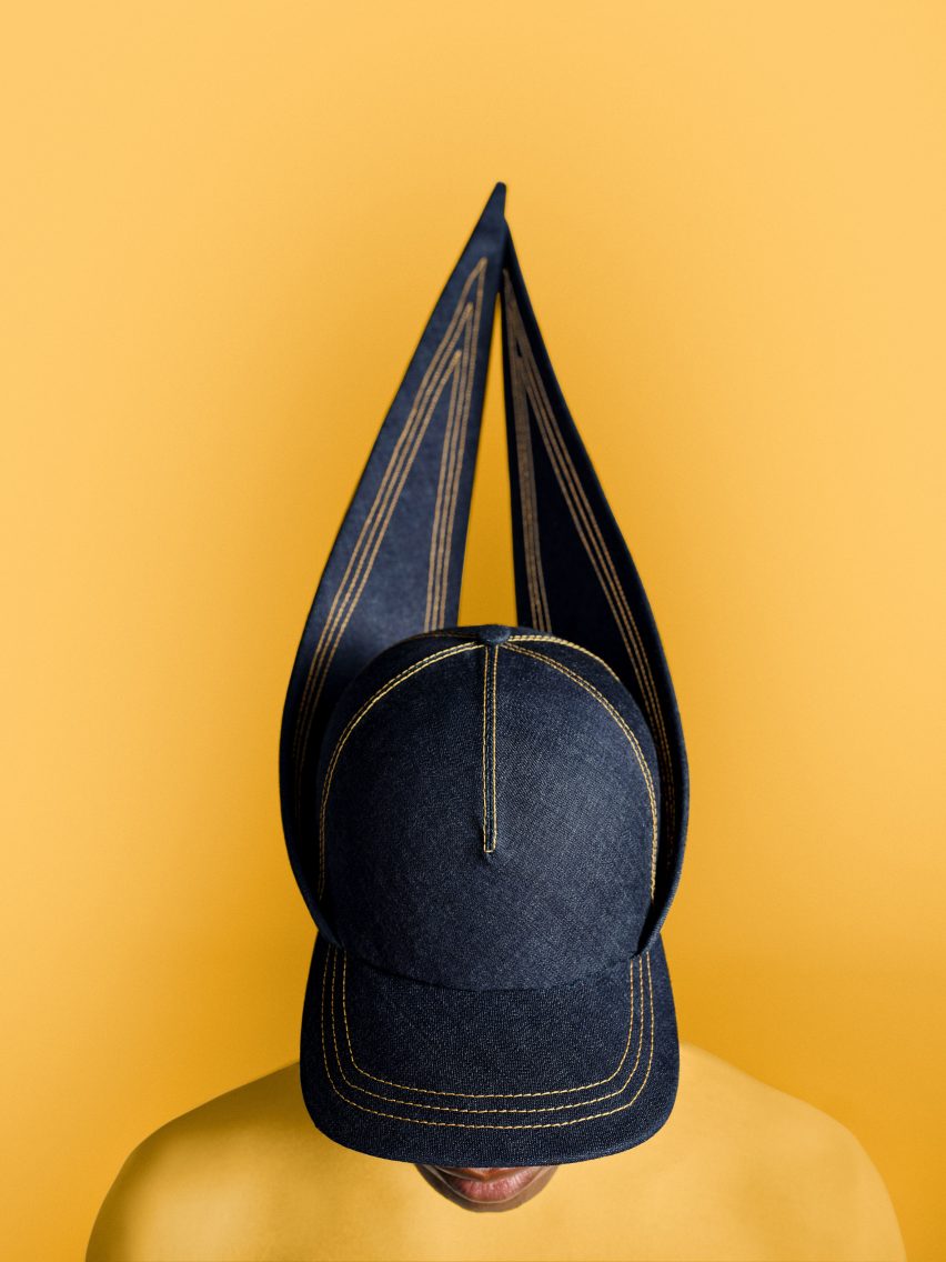 Stephen Jones collaborates with G-Star Raw to create couture denim hats