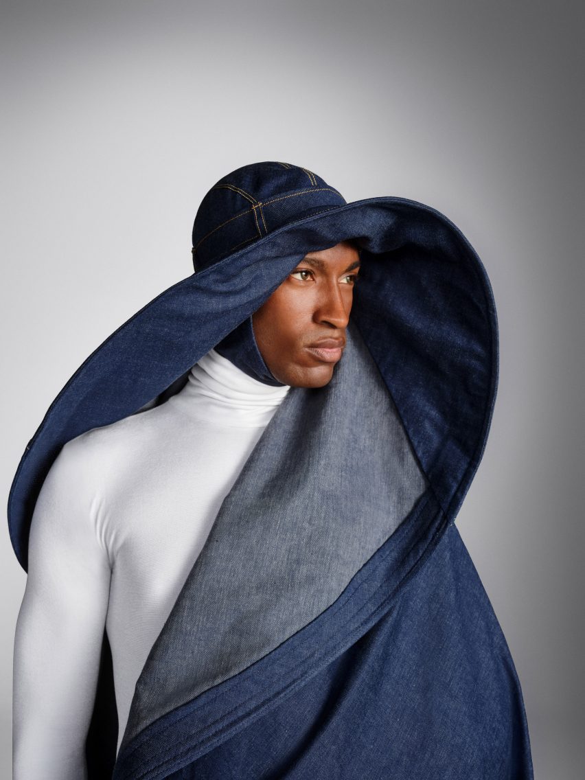 Stephen Jones collaborates with G-Star Raw to create couture denim hats