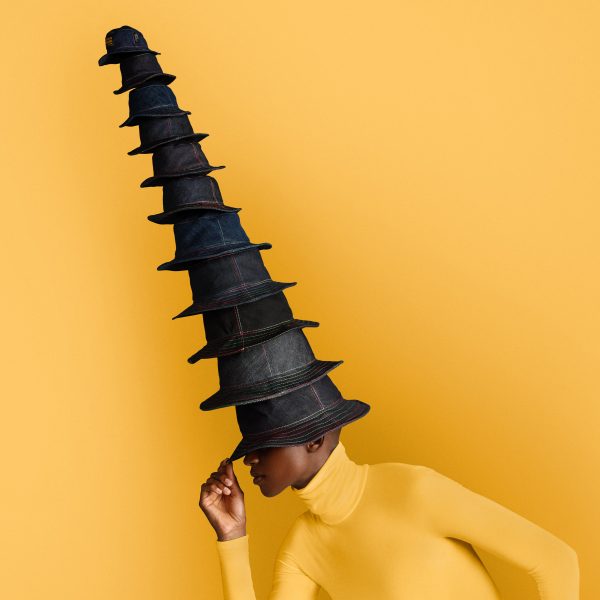 Stephen Jones and G-Star Raw collaborate to create couture denim hats