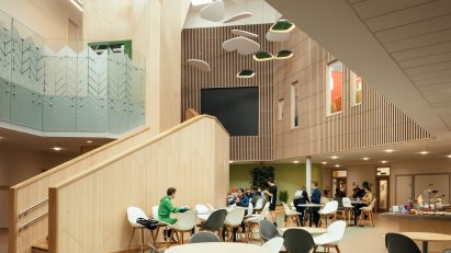 Image of a communal space at The Deaf Academy by Stride Treglown
