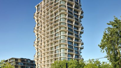 Studio Gang Amsterdam tower from a distance