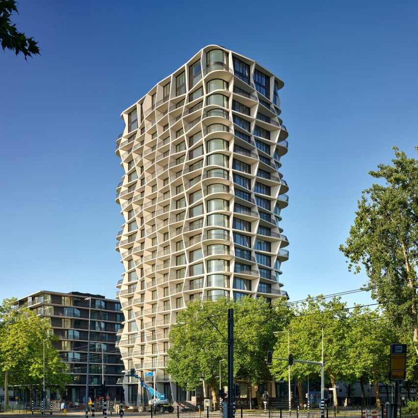 Studio Gang Amsterdam tower from a distance