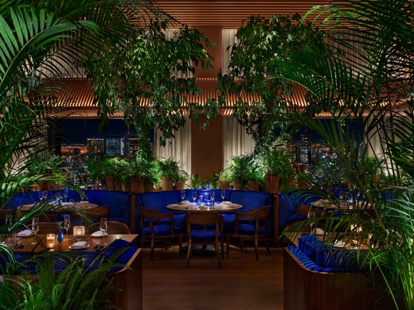 Blue Room restaurant at the Tokyo Edition, Toranomon hotel