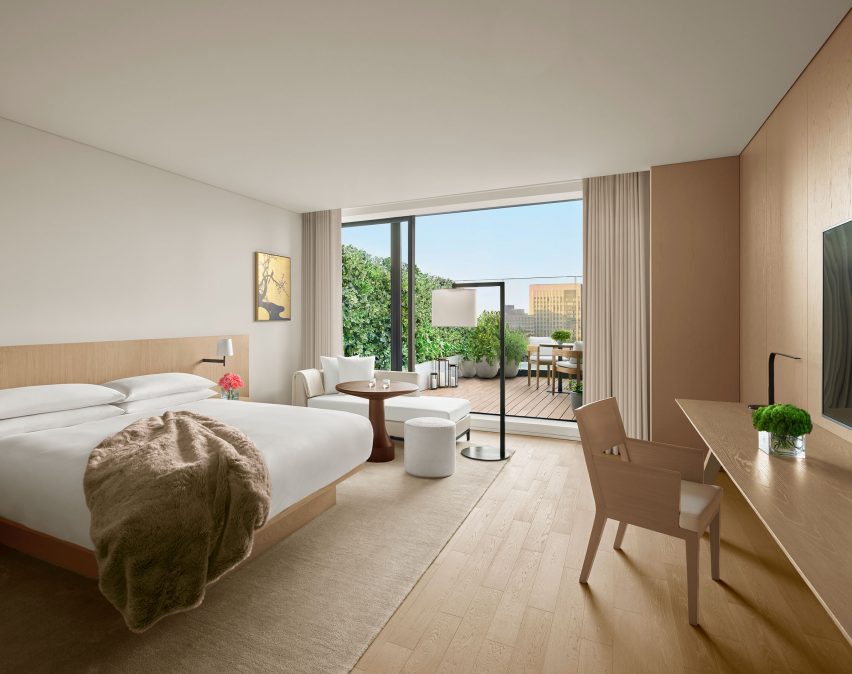 Bedroom at the Tokyo Edition, Toranomon hotel
