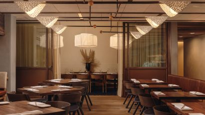 Cosy interior of Uchiko restaurant in Houston