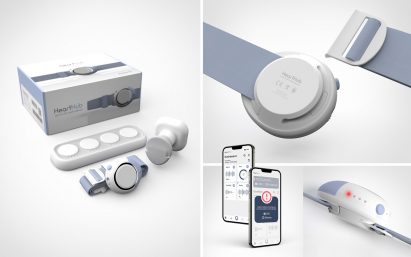 Collage of visualisations showing medical device