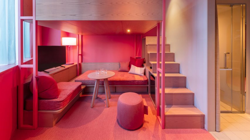 A pink student room