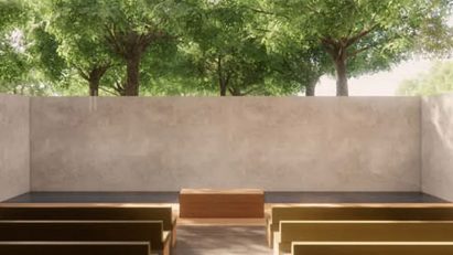 Crematorium complex with views of a forest