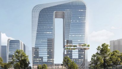 North Xingge Jinze building by Aedas with arched shape