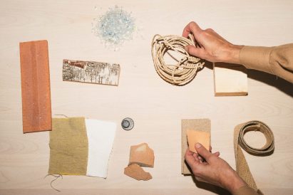 Image of hand and textiles